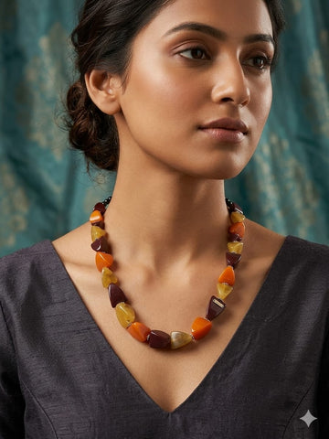 Abstract Digital Art Necklace – Contemporary Statement Pendant Jewelry