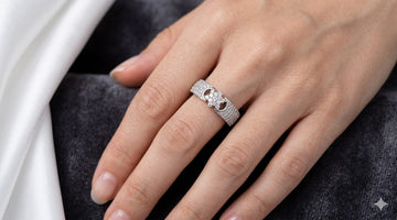 Elegant Pavé Crystal Infinity Statement Ring – Luxury Silver Band for Women