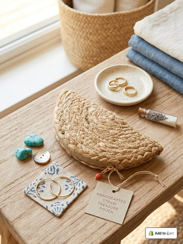 Terra Handcrafted Jute Coin Purse – Eco-Friendly Woven Small Pouch for Cash & Accessories