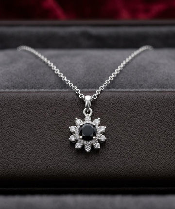 Crystal Flower Pendant & Stud Earrings Set