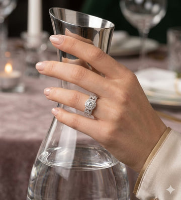 Luxury Floral Halo Diamond Statement Ring – Elegant Multi-Band Design for Special Occasions